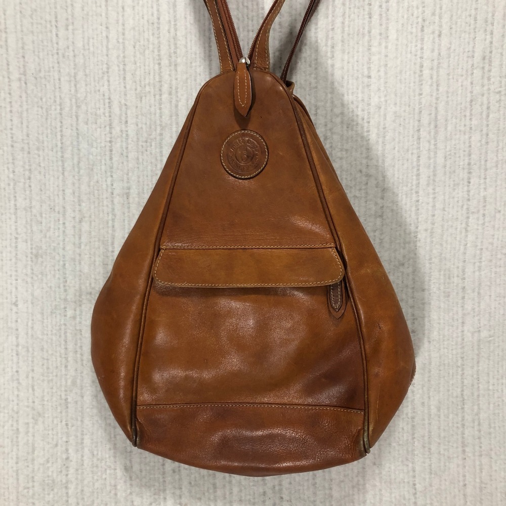 Matt Bag Genuine‎ Leather Backpack Brown Convertible Straps